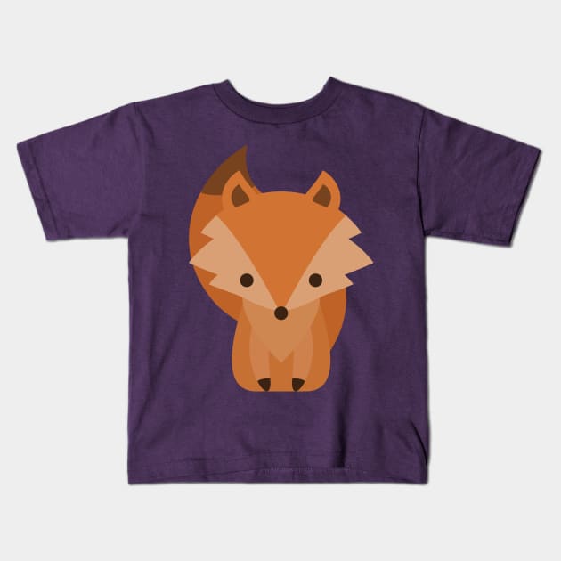 Cute Baby Fox Cartoon Kids T-Shirt by HappyPixelDesigns